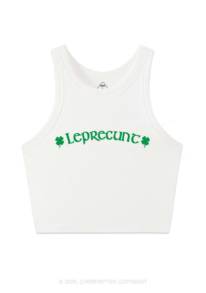 Leprecunt St Patricks Y2K Crop Tank Top Cherrykitten