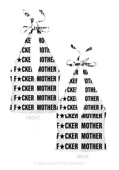 Mother Fxxker Y2K Print Halter Deep V Neck Cami Cherrykitten