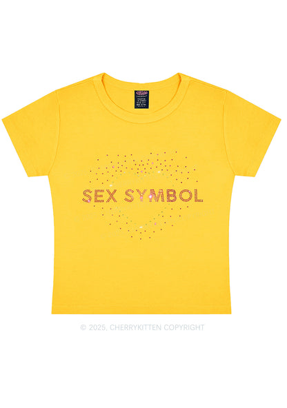 Rhinestone Sx Symbol Y2K Baby Tee Cherrykitten
