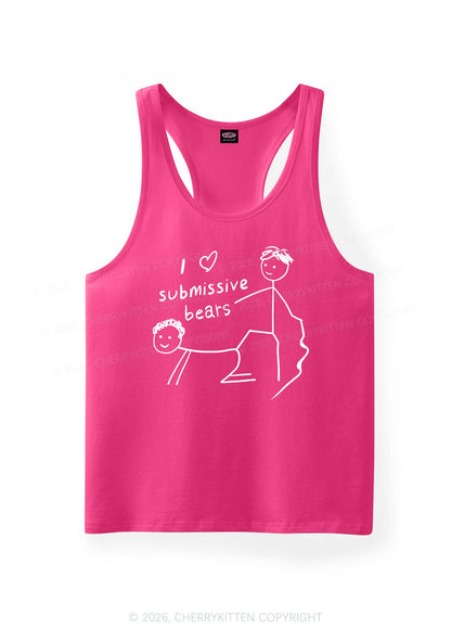 I Love S Bears Y2K Men Racerback Tank Top Cherrykitten