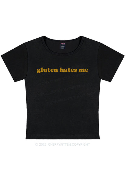 Gluten Hates Me Y2K Baby Tee Cherrykitten