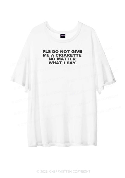 Don't Give Me Cigarette Y2K Sheer Boyfriend Tee Cherrykitten