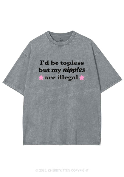 Nixxles Are Illegal Y2K Shirts Washed Tee Cherrykitten