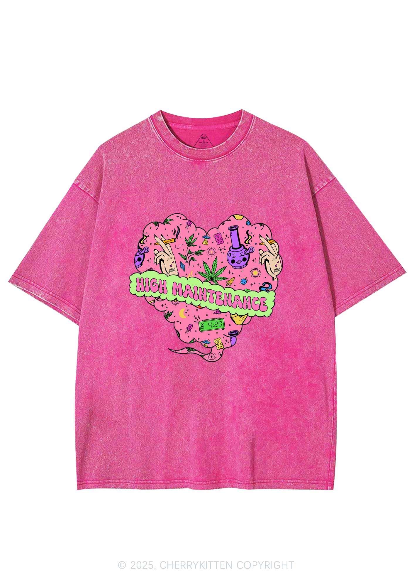 High Maintenance Heart Y2K Washed Tee Cherrykitten