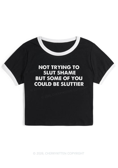 Not Trying To Slxt Shame Y2K Ringer Tee Cherrykitten