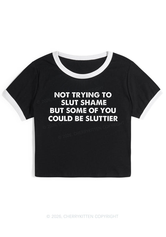 Not Trying To Slxt Shame Y2K Ringer Tee Cherrykitten