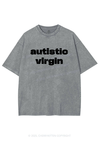 Autistic Virgin Y2K Shirts Washed Tee Cherrykitten