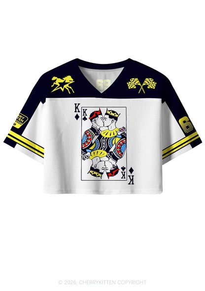Black Gay King Pride Y2K Crop Sport Jersey Shirts Cherrykitten