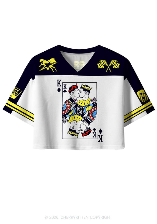 Black Gay King Pride Y2K Crop Sport Jersey Shirts Cherrykitten