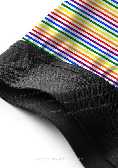 Rainbow Stripes Pride Y2K Print Men Boxer Briefs Cherrykitten