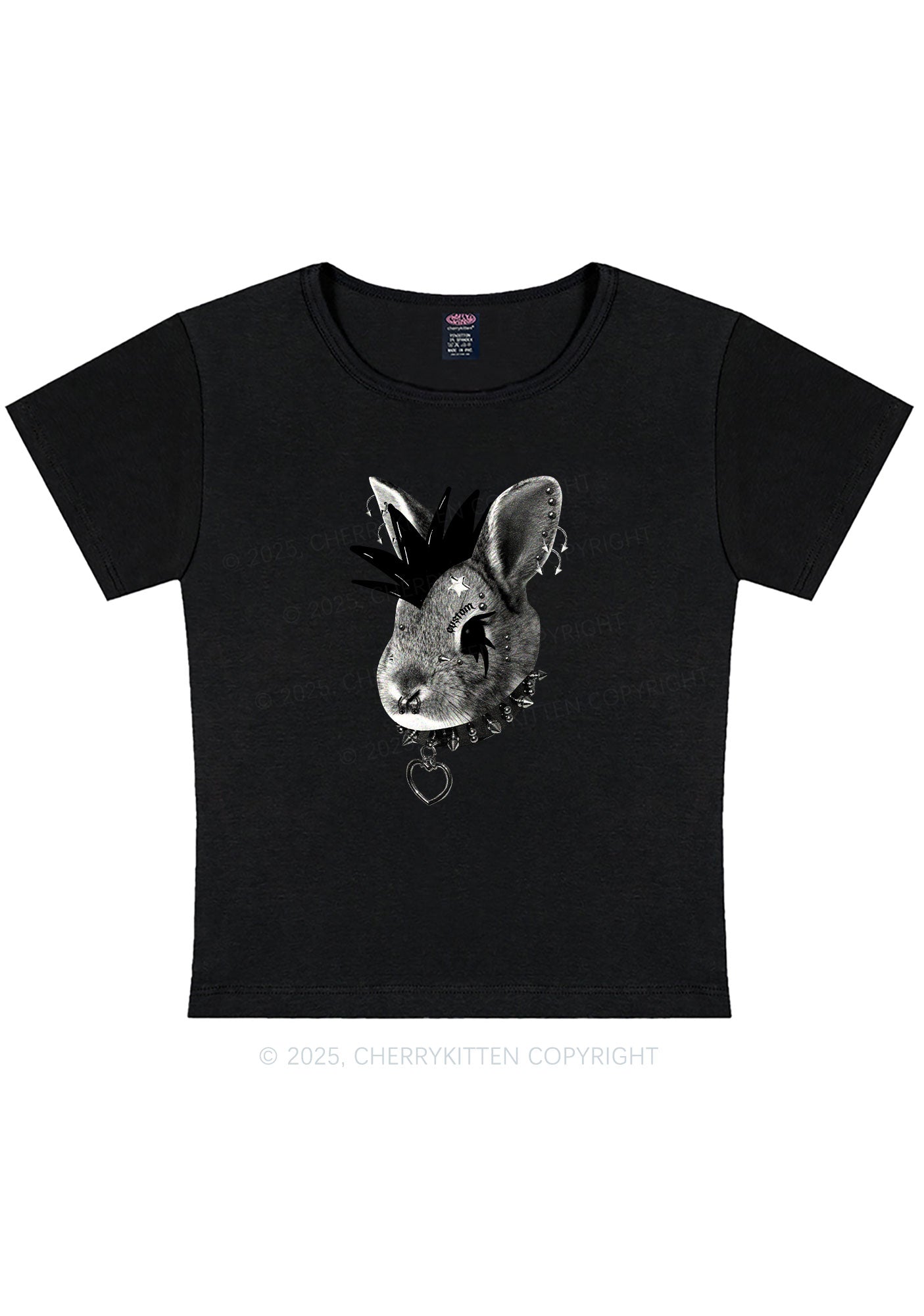 Curvy Custom Punk Pet Y2K Baby Tee Cherrykitten