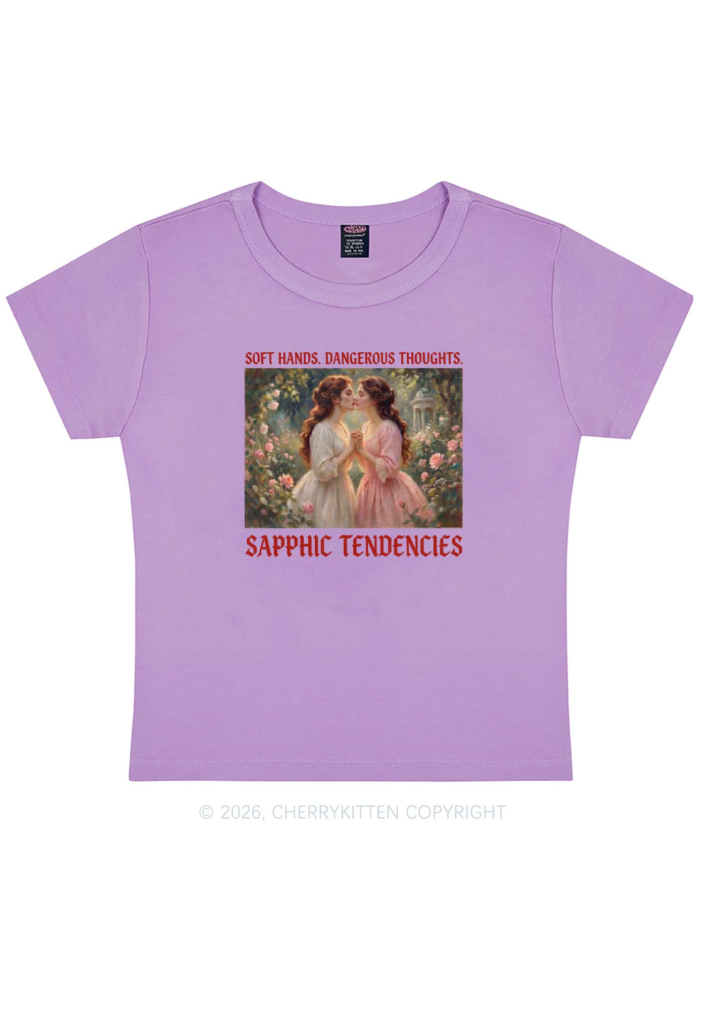 Soft Sapphic Tendencies Pride Y2K Baby Tee Cherrykitten