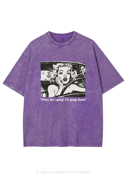 Woman Going Insane Y2K Shirts Washed Tee Cherrykitten