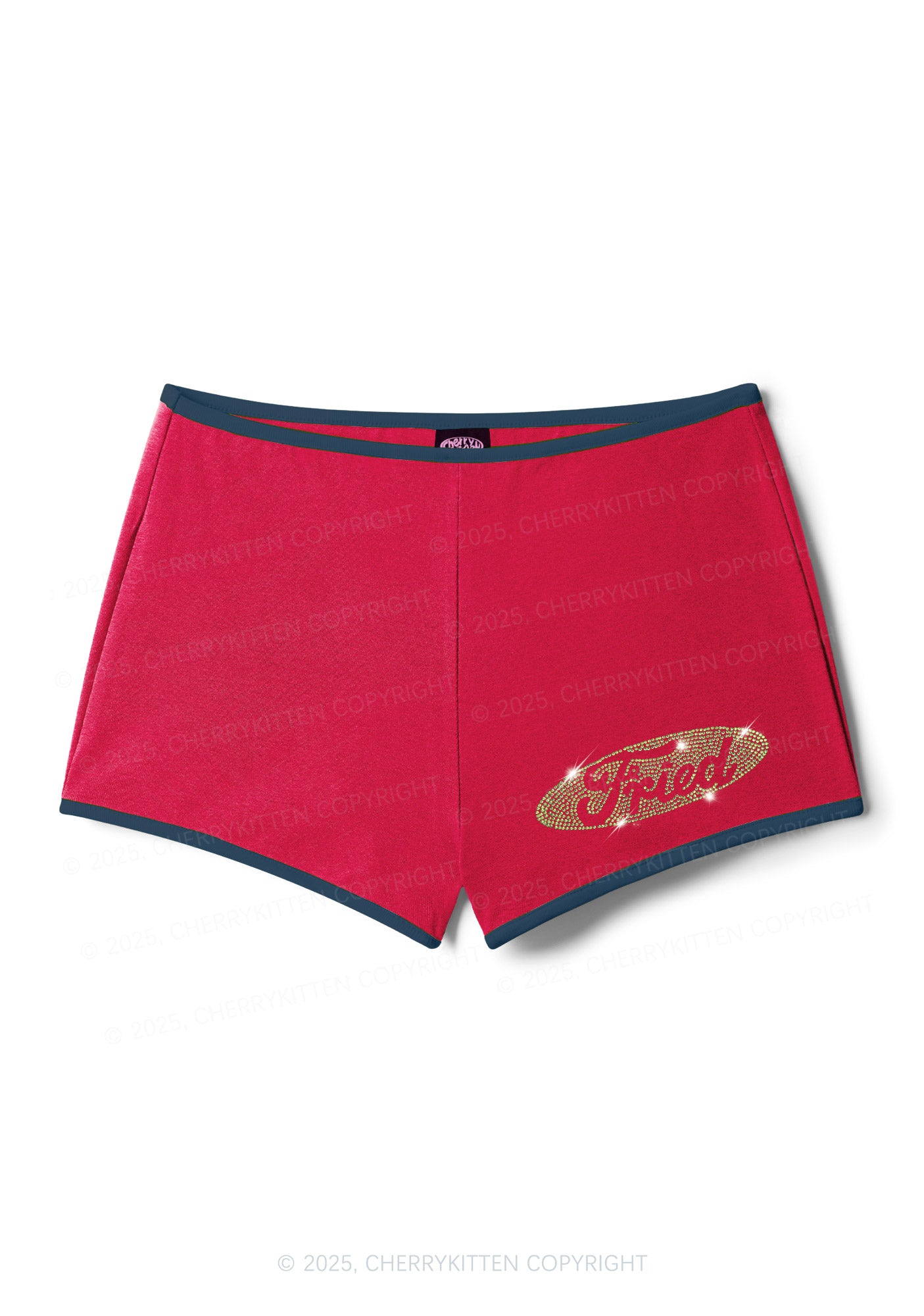 Rhinestone Fried Y2K Booty Shorts Cherrykitten