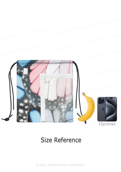 Trans Butterfly Wing Pride Y2K Drawstring Itabag Backpack Cherrykitten