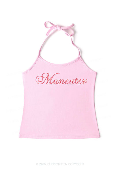 Rhinestone Maneater Y2K Halter Neck Cami Cherrykitten