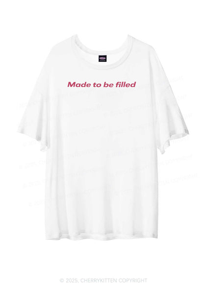 Made To Be Filled Y2K Sheer Boyfriend Tee Cherrykitten