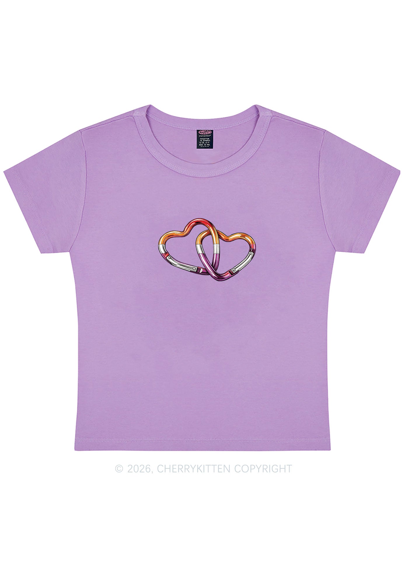Carabiner Hearts Pride Y2K Baby Tee Cherrykitten