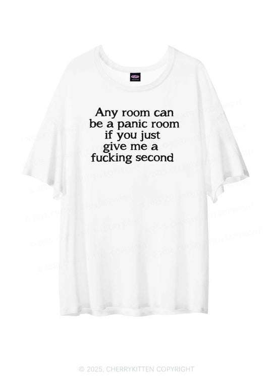 Any Room Can Be Panic Y2K Sheer Boyfriend Tee Cherrykitten