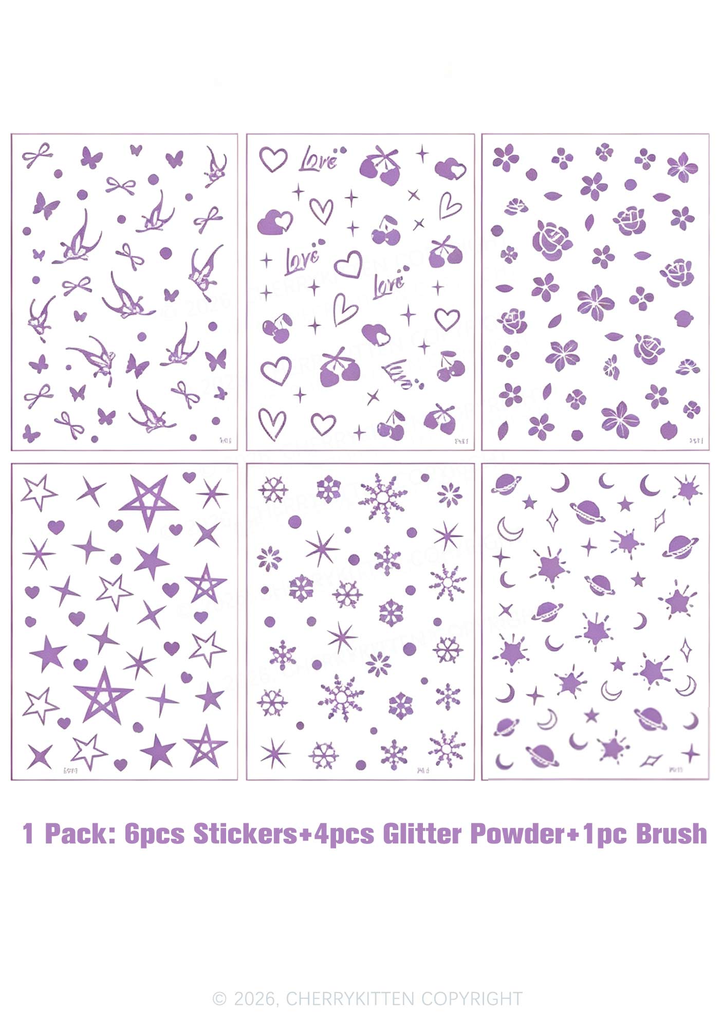 Sparking Tattoo Sticker Kit Y2K Temporary Tattoo Cherrykitten