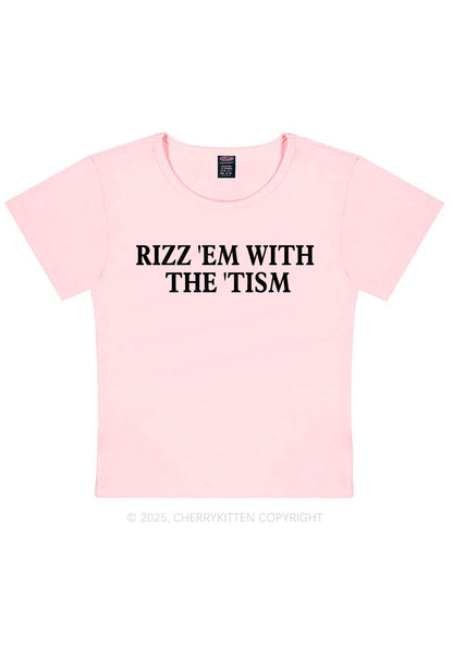 Rizz With Tism Y2K Baby Tee Cherrykitten