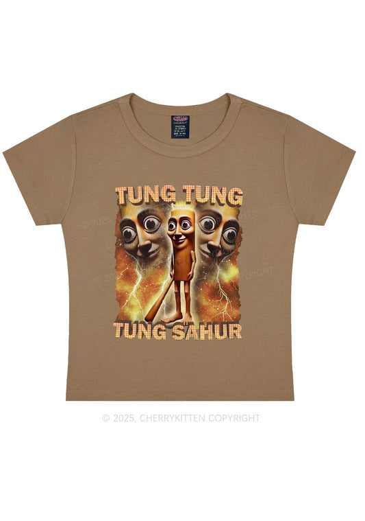 Tung Sahur Italian Brainrot Shirt Y2K Baby Tee Cherrykitten