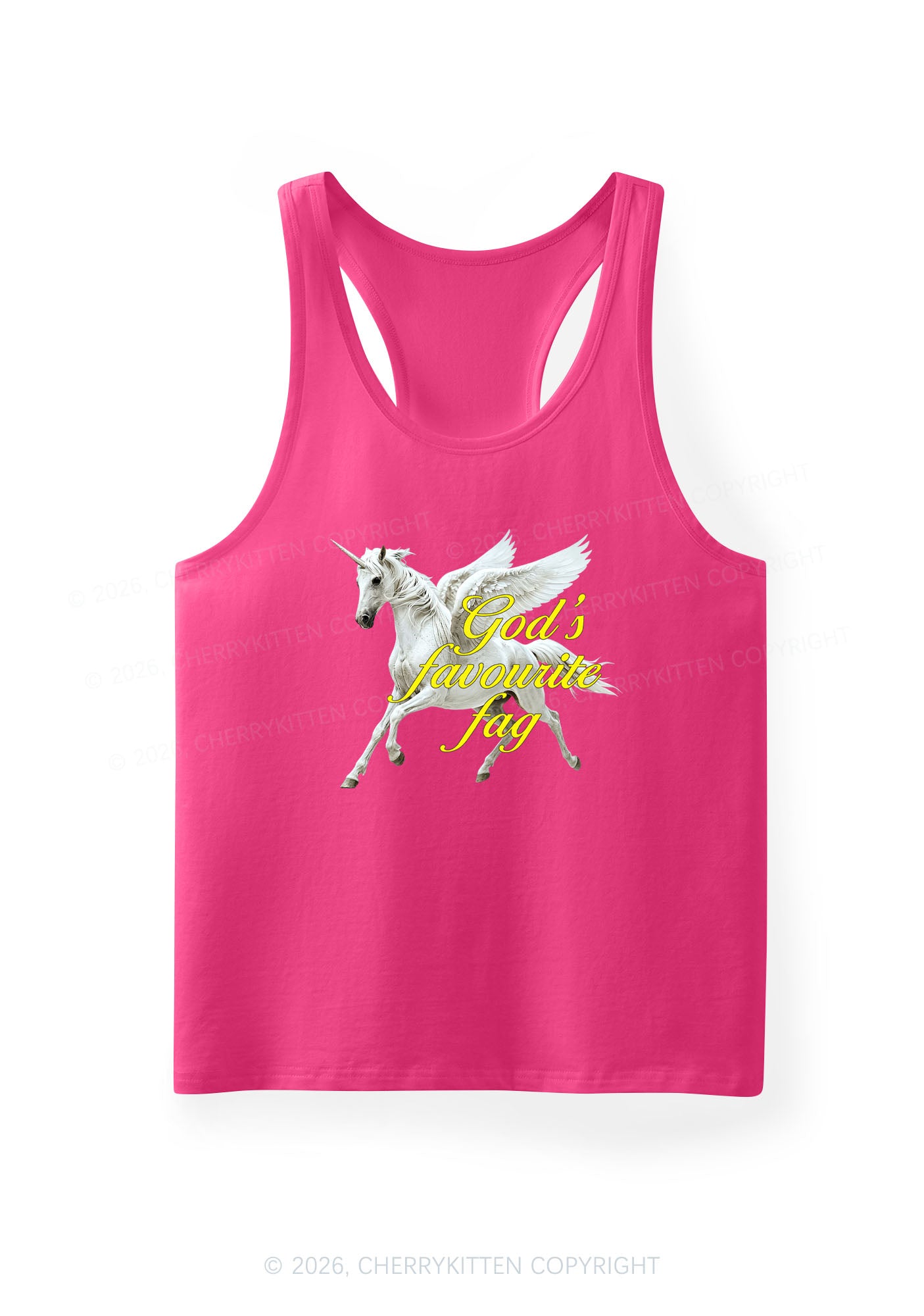 Gods Favourite Fag Pride Y2K Men Racerback Tank Top Cherrykitten