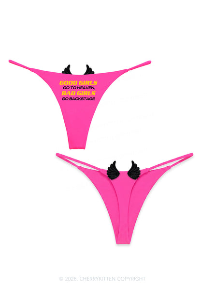 Bad Girls Go Backstage Y2K Goth Angel Wings Bikini String Thong Cherrykitten
