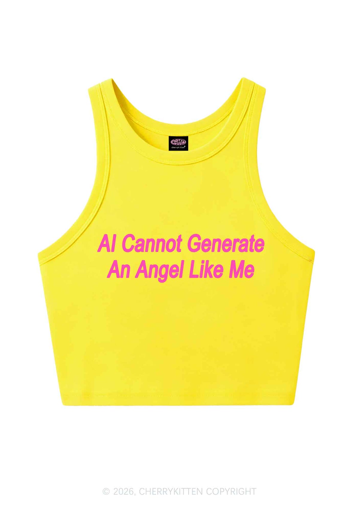 Ai Cannot Generate Angel Y2K Crop Tank Top Cherrykitten