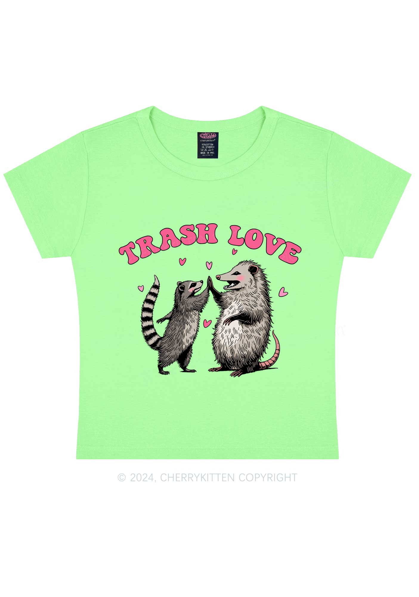 Trash Love Y2K Valentine's Day Baby Tee Cherrykitten