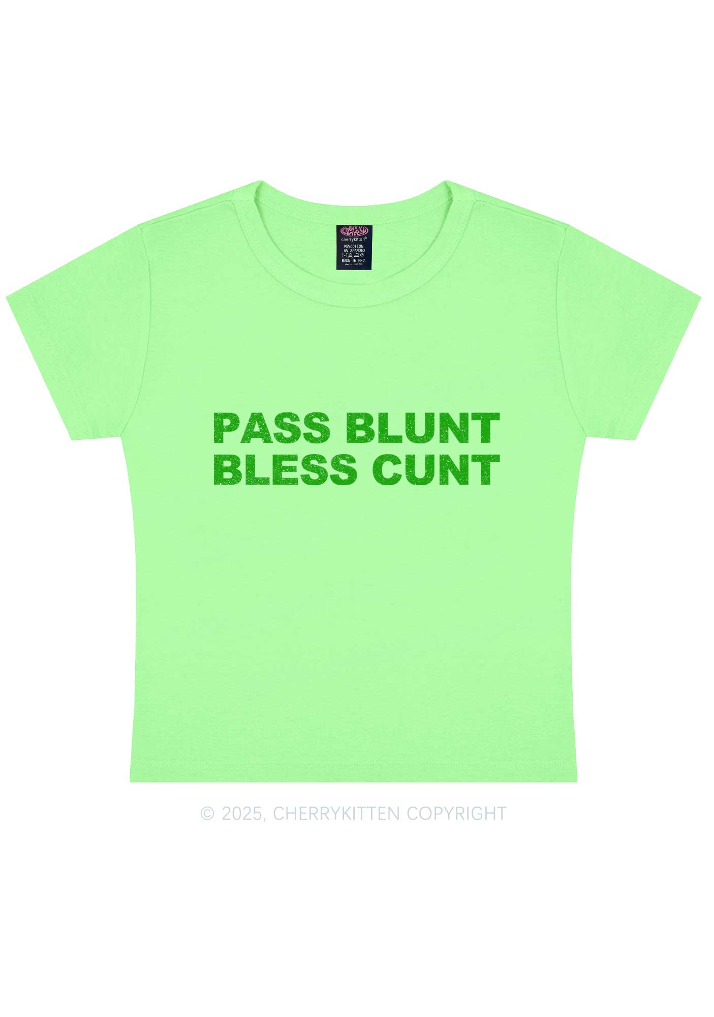 Pass Blunt Bless Cxxt Y2K Baby Tee Cherrykitten