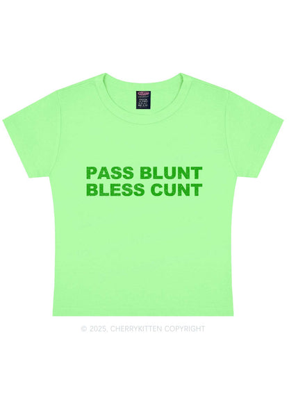 Pass Blunt Bless Cxxt Y2K Baby Tee Cherrykitten
