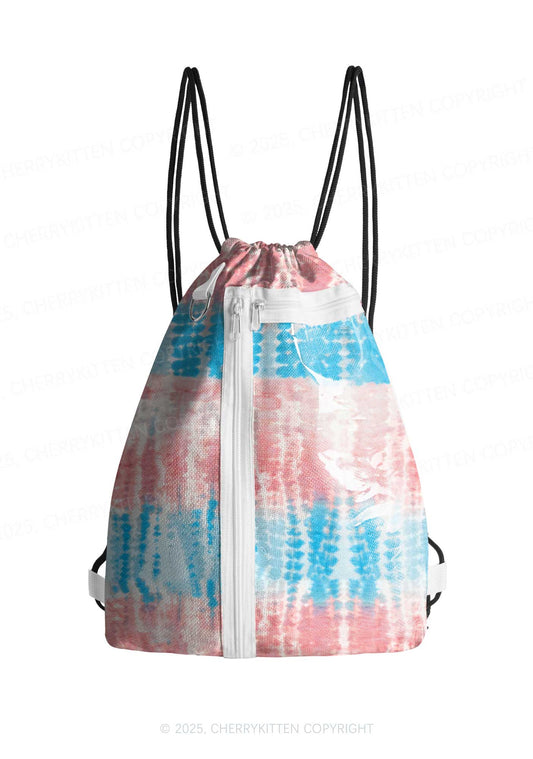 Tie Dye Trans Pride Y2K Drawstring Itabag Backpack Cherrykitten