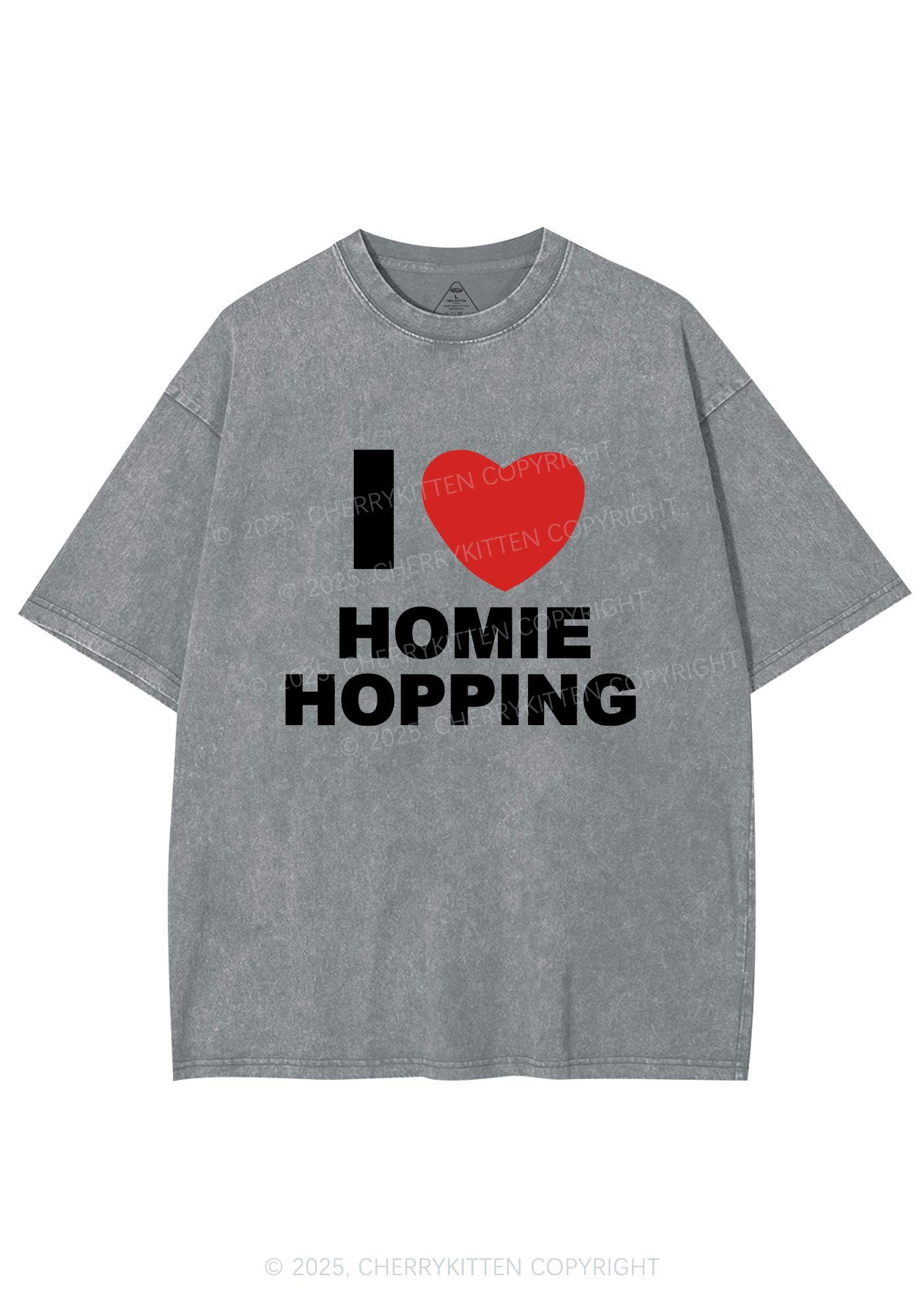 I Love Homie Hopping Y2K Shirts Washed Tee Cherrykitten