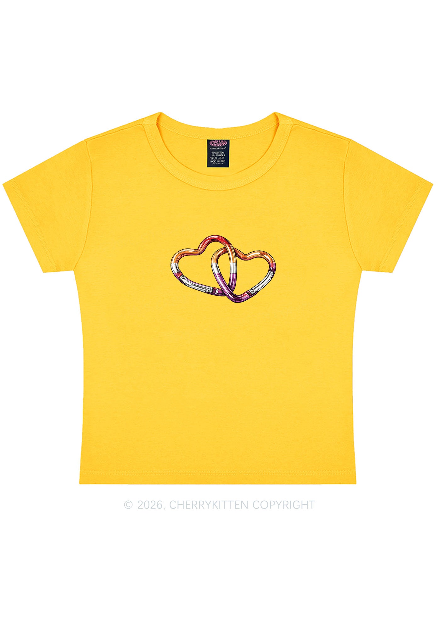 Carabiner Hearts Pride Y2K Baby Tee Cherrykitten
