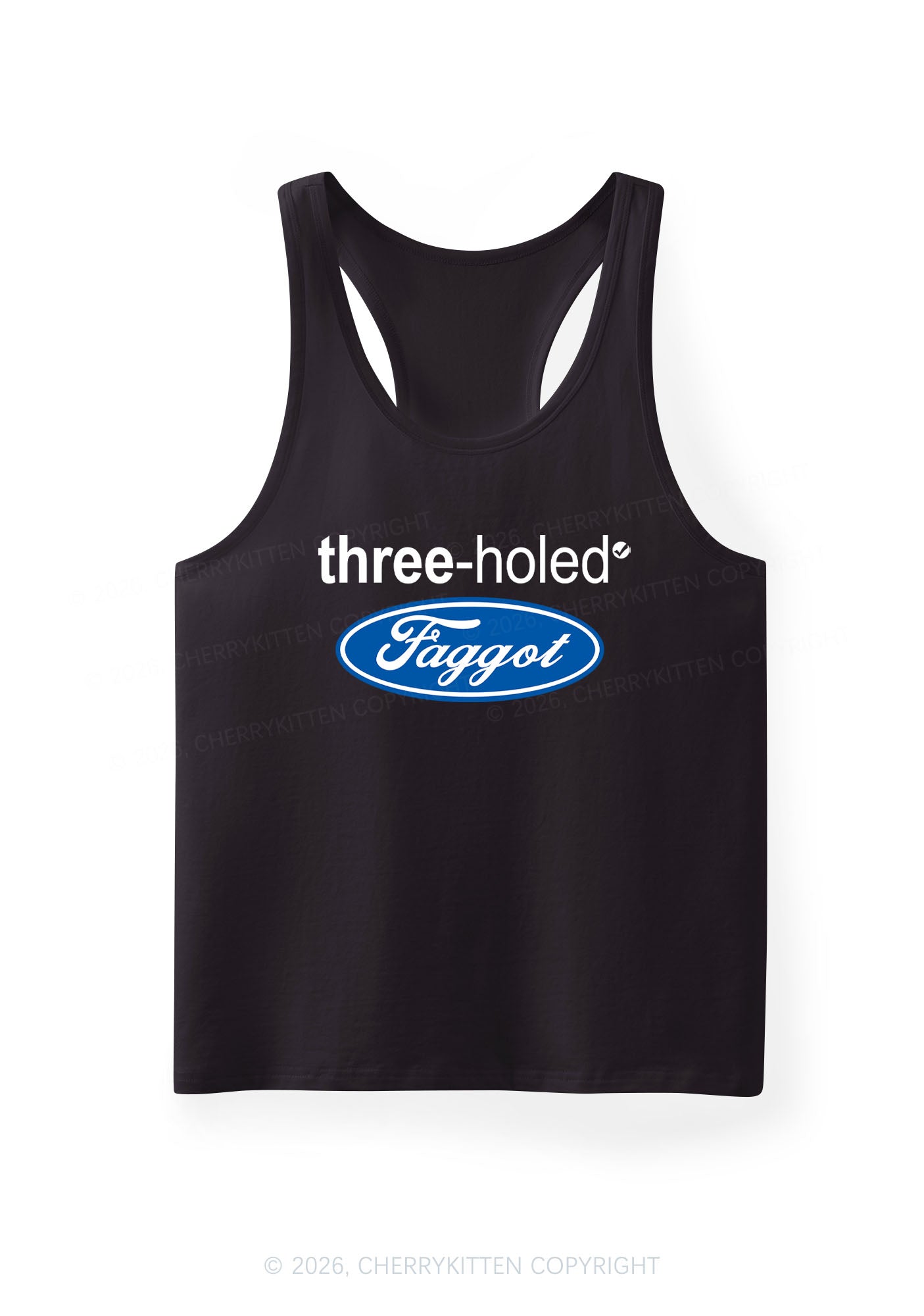 Three Holed Faggot Pride Y2K Men Racerback Tank Top Cherrykitten