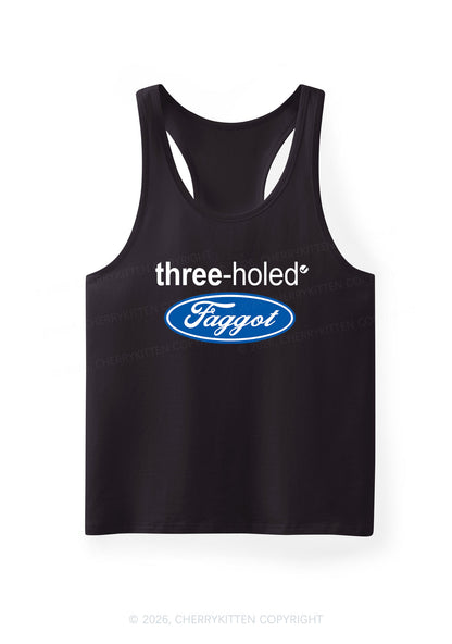 Three Holed Faggot Pride Y2K Men Racerback Tank Top Cherrykitten