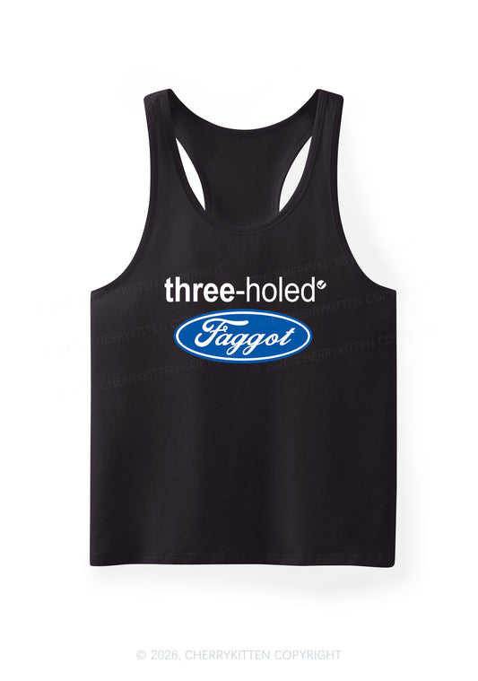 Three Holed Faggot Pride Y2K Men Racerback Tank Top Cherrykitten