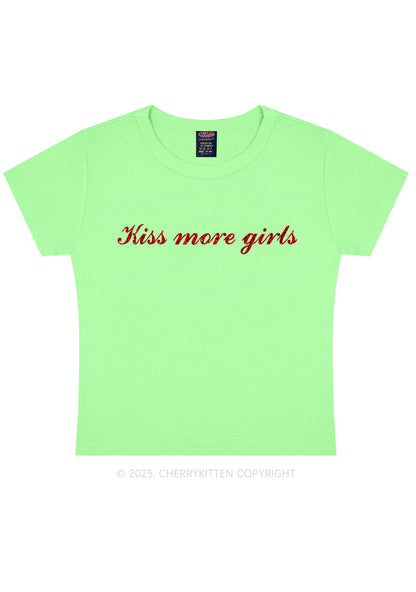 Glitter Kiss More Girls Pride Y2K Baby Tee Cherrykitten