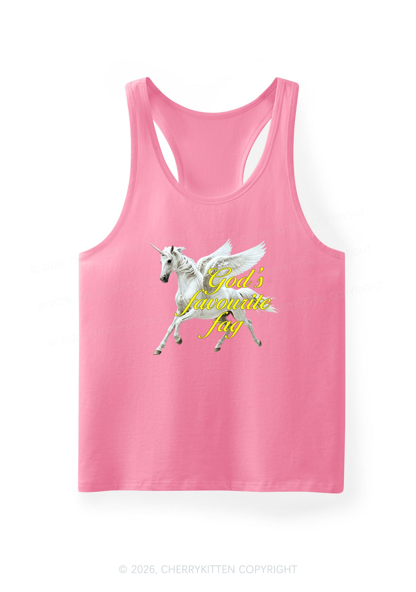 Gods Favourite Fag Pride Y2K Men Racerback Tank Top Cherrykitten
