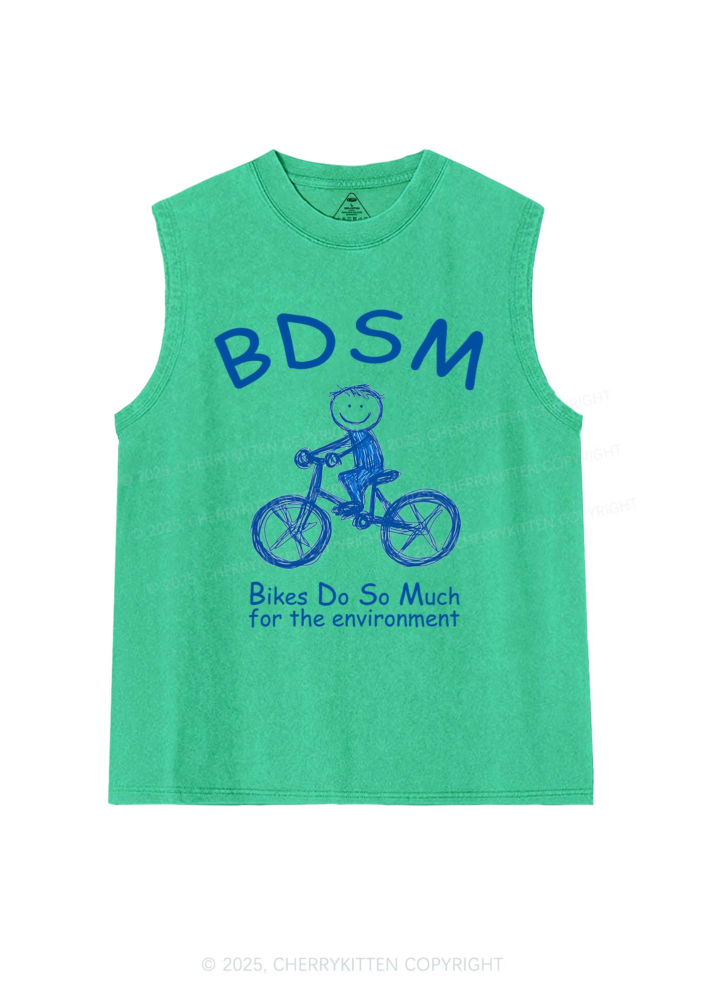 Bikes Do Much Environment Y2K Washed Muscle Tank Cherrykitten