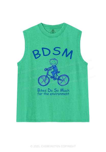 Bikes Do Much Environment Y2K Washed Muscle Tank Cherrykitten