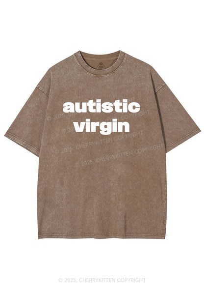 Autistic Virgin Y2K Shirts Washed Tee Cherrykitten