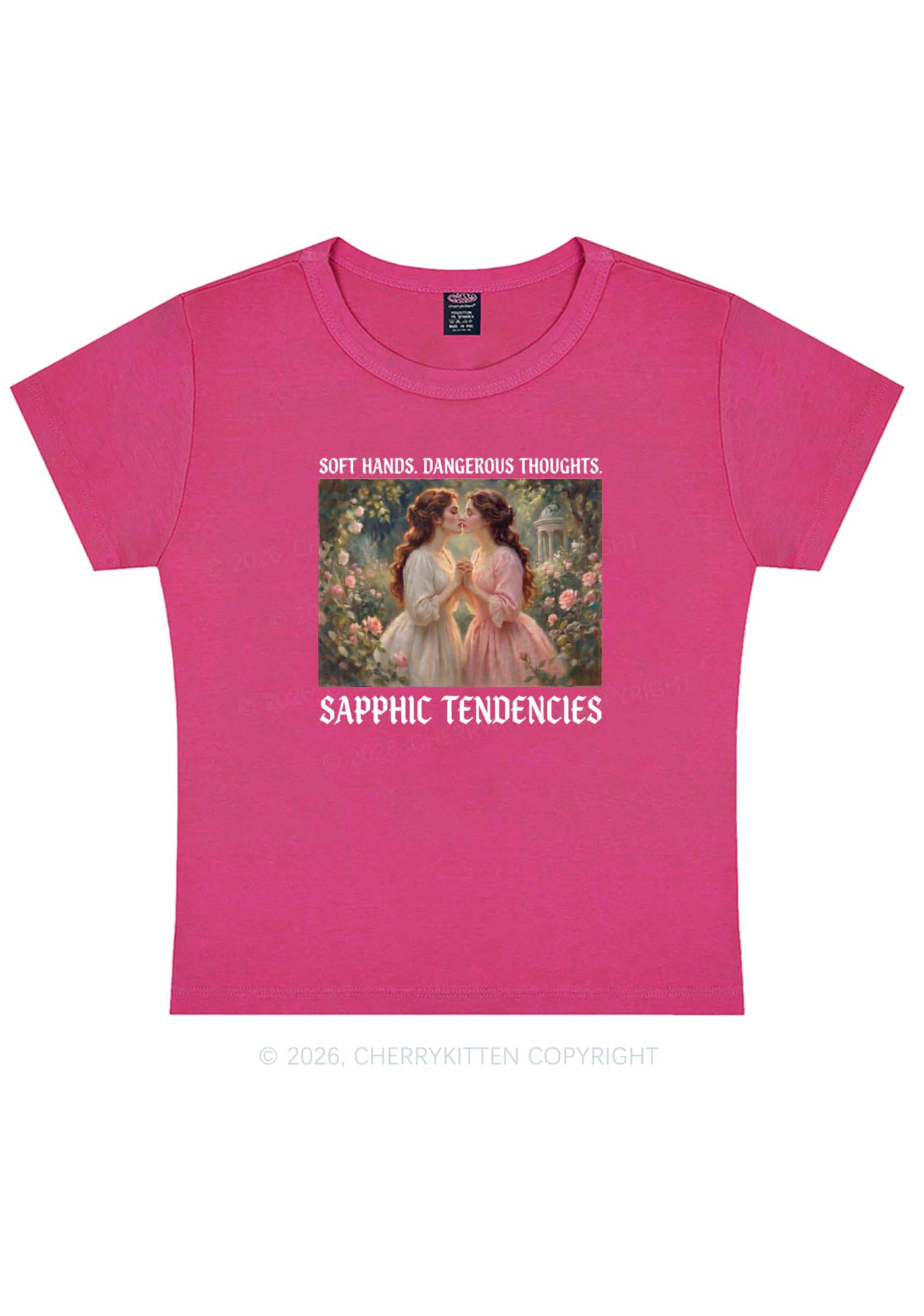 Soft Sapphic Tendencies Pride Y2K Baby Tee Cherrykitten