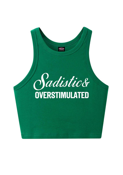 Sadistic Overstimulated Y2K Crop Tank Top Cherrykitten