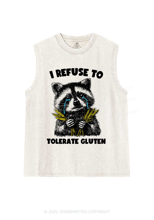Refuse To Tolerate Gluten Y2K Washed Muscle Tank Cherrykitten