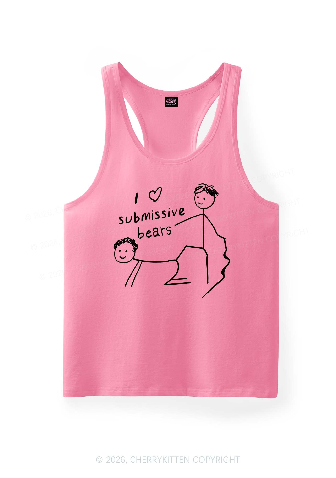 I Love S Bears Y2K Men Racerback Tank Top Cherrykitten