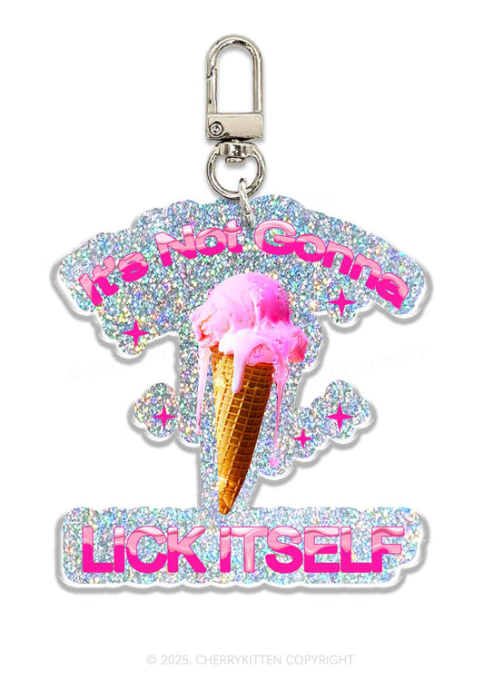 Ice Cream Lick Itself 1Pc Y2K Glitter Keychain Cherrykitten