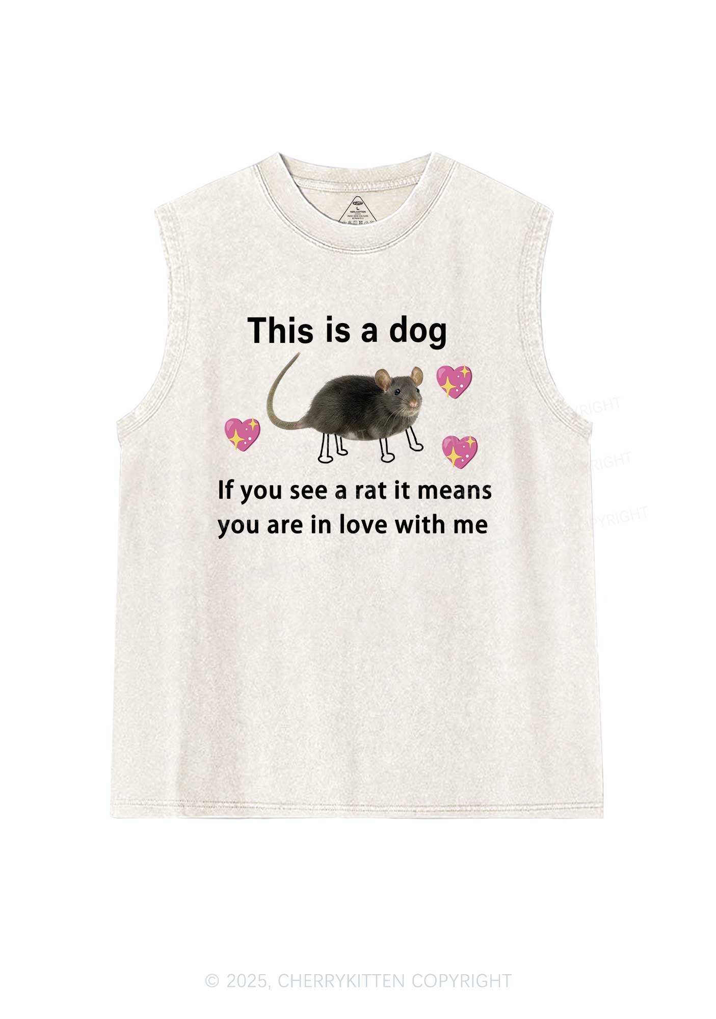 If You See Rat Y2K Washed Muscle Tank Cherrykitten