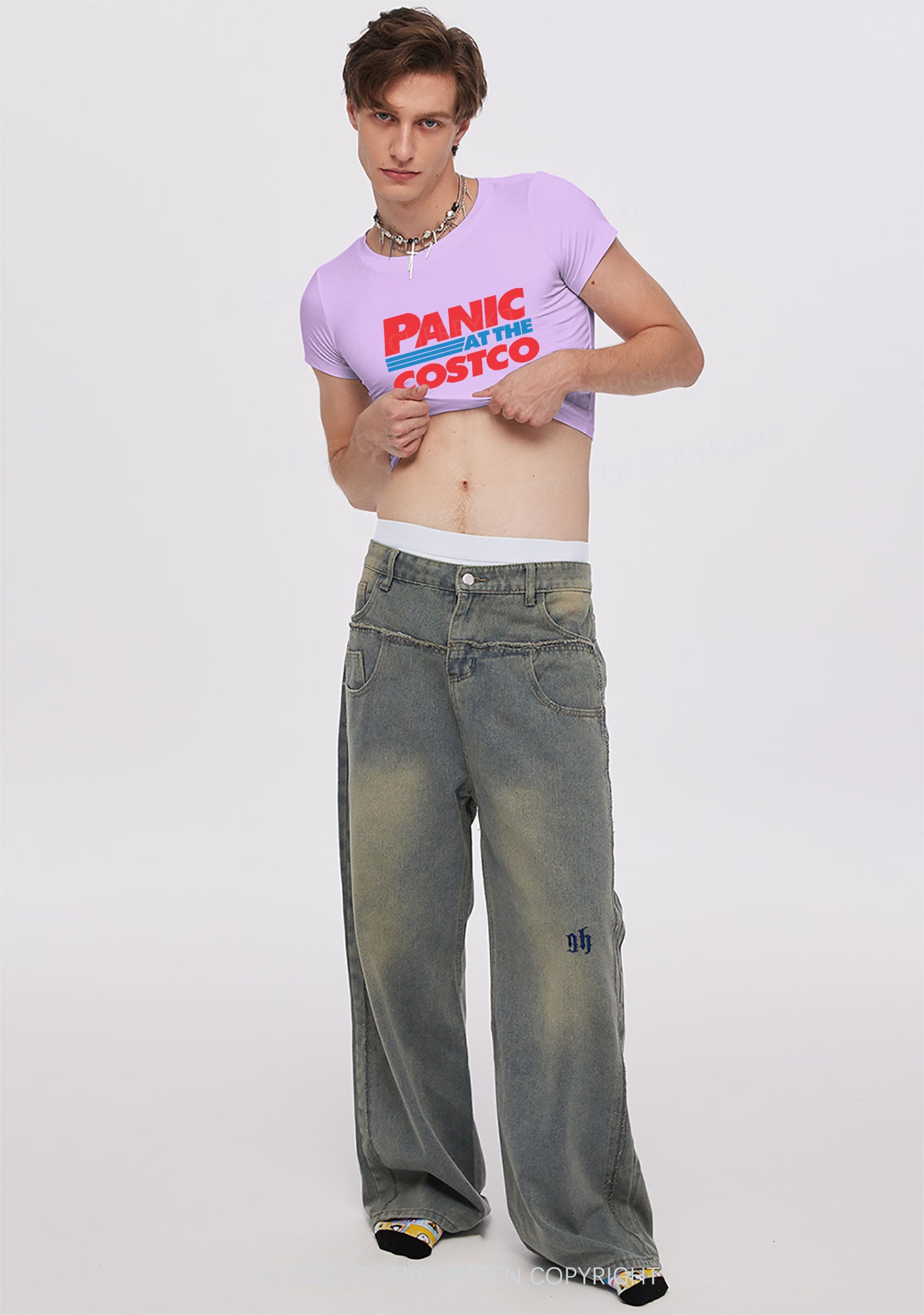Panic Costco Y2K Baby Tee Cherrykitten